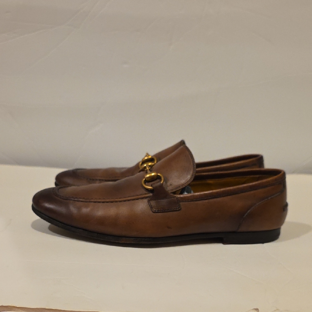Gucci Brown Leather Horsebit Loafers Uk 6.5 - Picture 2 of 12